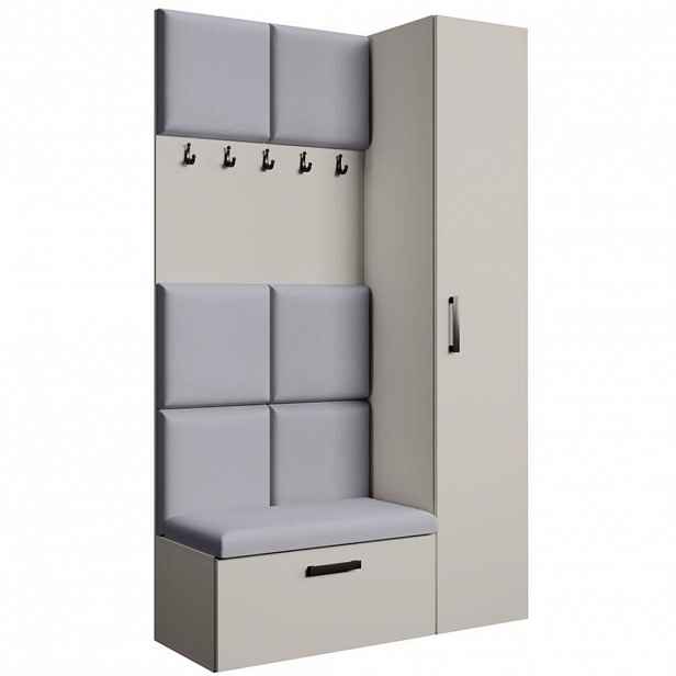 Beautysofa PŘEDSÍŇOVÁ sestava Margaret I+IV 121/203/43 s čalouněnými panely, kašmírová|černá