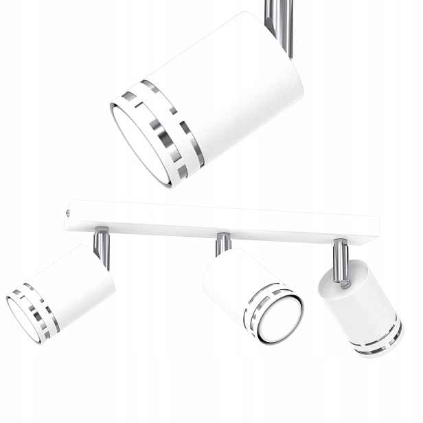 Stropní Svítidlo Stropní Bílý Chrom Pohyblivý Led GX53 Polská Lampa Spot Reflektor
