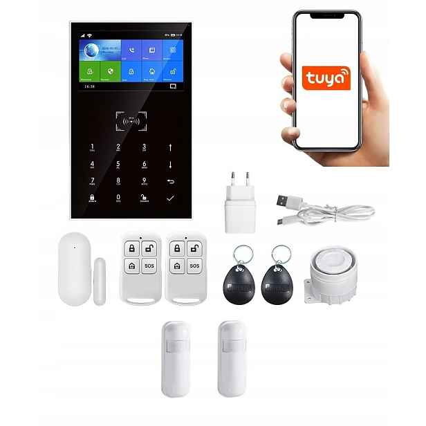 Alarmový Systém LCD displej 4.3' Gsm WiFi Tuya Smart V Polštině 2xPIR