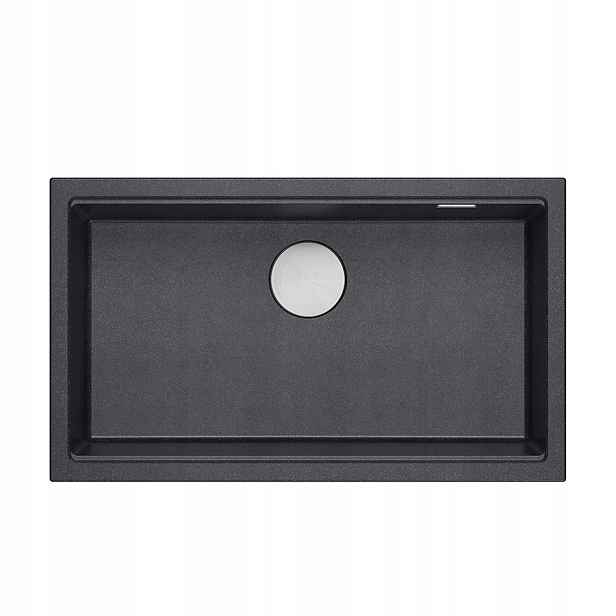 Quadron Logan 110 1-komorový dřez 76x44x23,5 cm černý sifon Ocel