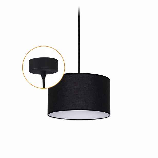 Závěsná lampa Abażur Černá 20 cm 1 x E27 Lustr stropní svítidlo s krytem
