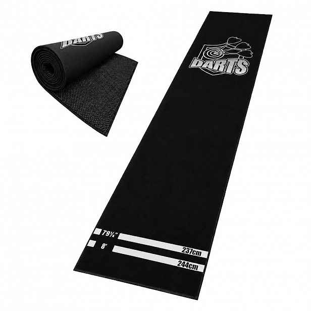 Relaxdays PODLOŽKA vícebarevná na šipky s odhodovou čárou protiskluzová 60x260 cm