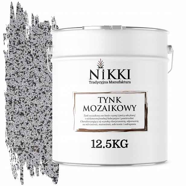 Mozaiková Pryskyřičná Omítka 12,5 Kg Vnitřní Vnější Šedá M34 Ozdobná