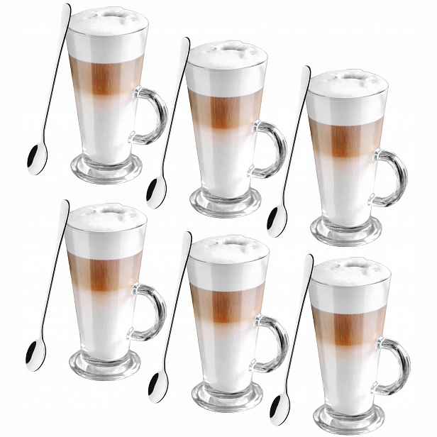 Sada 6 ks Sklenice Na Kávu Latte Macchiato Komplet