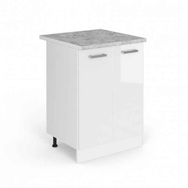 Vicco SPODNÍ SKŘÍŇKA KUCHYŇSKÉ LINKY R-Line Bílá vysoký lesk 60 cm s pracovní deskou