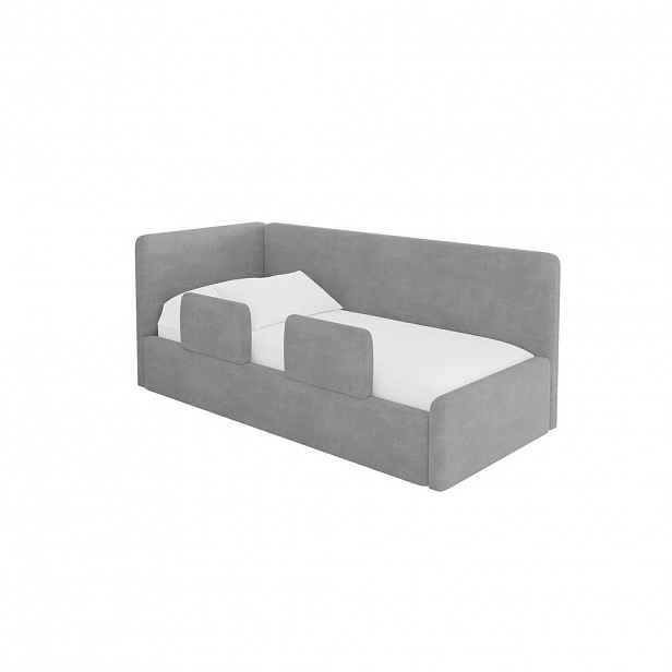 ALTDECOR JEDNOLŮŽKOVÁ POSTEL pro mládež s úložným prostorem, vpravo - NORY 80x200 šedá