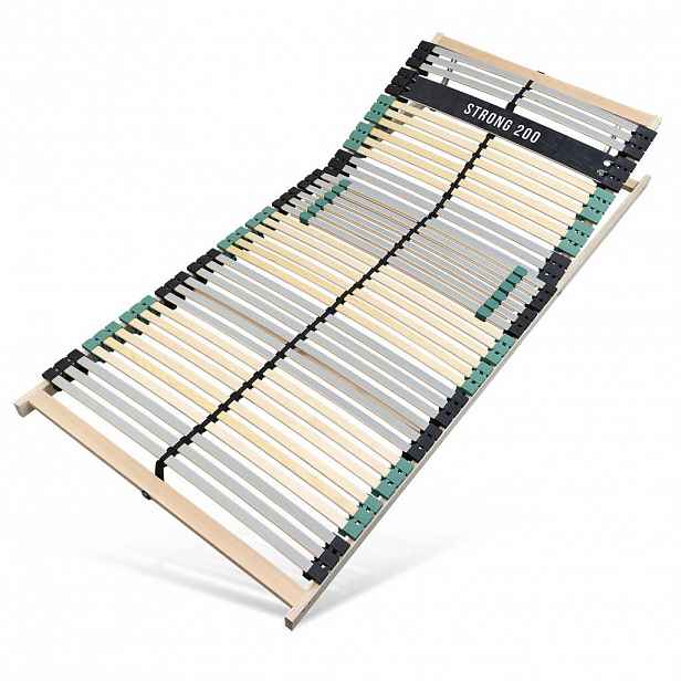 Sleepneo LAMELOVÝ rám 100x200 cm – bukové dřevo, 42 lamel, nosnost až 200 kg, 7 zón