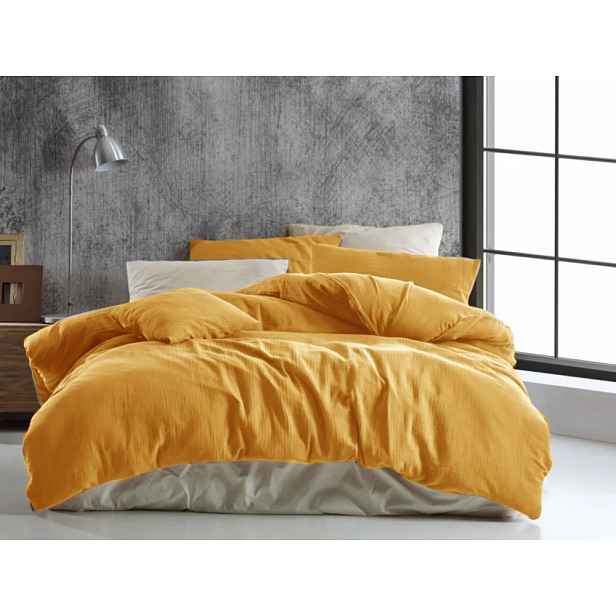 TOP Mušelínové povlečení 140x220+70x90 Žluté