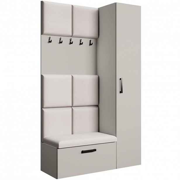 Beautysofa PŘEDSÍŇOVÁ sestava Margaret I+IV 121/203/43 s čalouněnými panely, kašmírová|černá