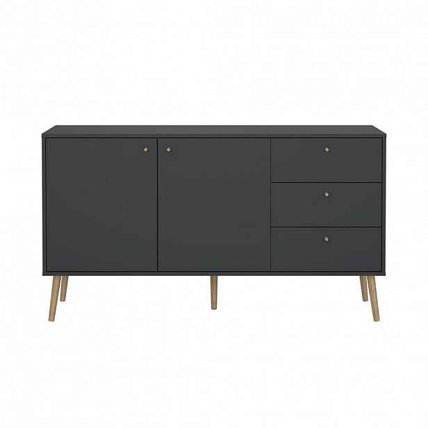 ebuy24 2DVEŘOVÁ, 3zásuvková příborník s dřevěnými nohami, šířka 147,2 cm - TARP