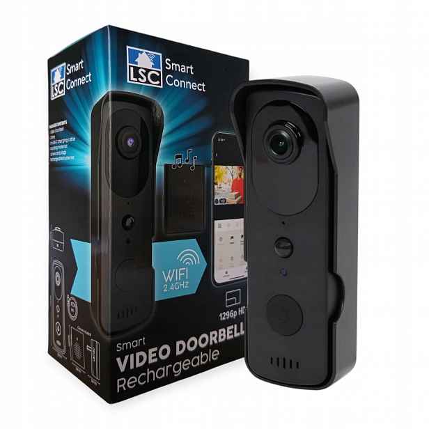 iNTELIGENTNÍ Zvonek Videodomofon Lsc Smart Connect černý Wi-Fi