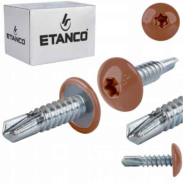 Šrouby do kovu Torx 3 mm 4,8 x 19 mm Ral 8004 500 ks Etanco GT3 Ph