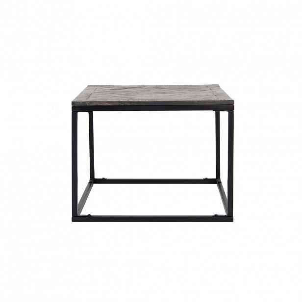 WOMO-DESIGN ODKLÁDACÍ STOLEK 60 x 60 cm, šedý, z masivního mangového dřeva