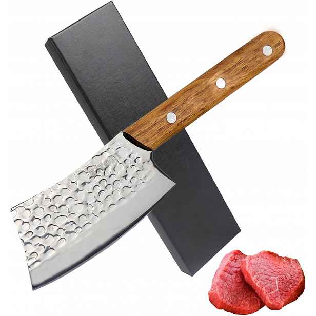 Kuchyňský Sekáček 10 CM Z Oceli 5CR15MOV S Dřevěnou Rukojetí