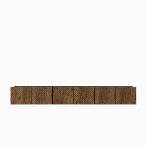 MASSENO ZÁVĚSNÝ TV STOLEK CAVA, 300/41/40 cm, bílý /, dekor dub