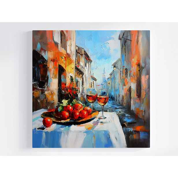 Obraz Na Plátně Canvas Mrtvá Příroda Víno Ulička Ovoce Itálie 60x60