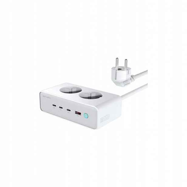 Prodlužovací Kabel 4smarts 6v1 2xAC Usb-a 3xUSB-C 65W GaN bílý