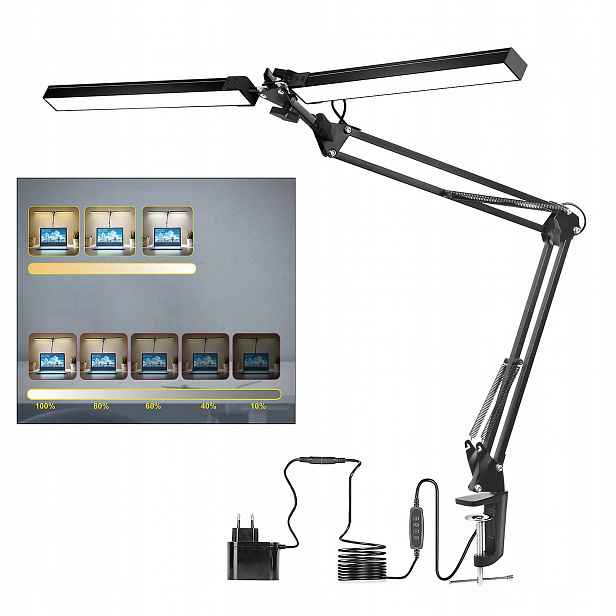 Stolní Lampa Dvojitá Led Kreslící Lampa 24W