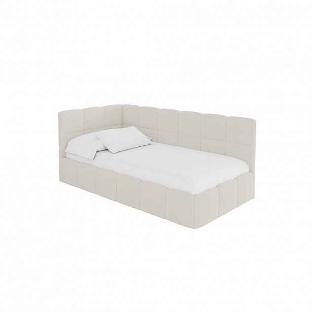 ALTDECOR JEDNOLŮŽKOVÁ POSTEL pro mládež s úložným prostorem vpravo, s matrací - LIVY 90x200 béžová