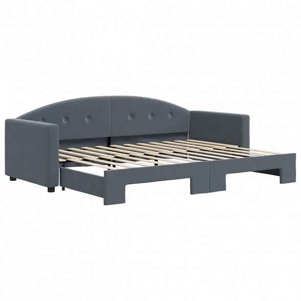vidaXL Válenda s přistýlkou tmavě šedá 80 x 200 cm samet