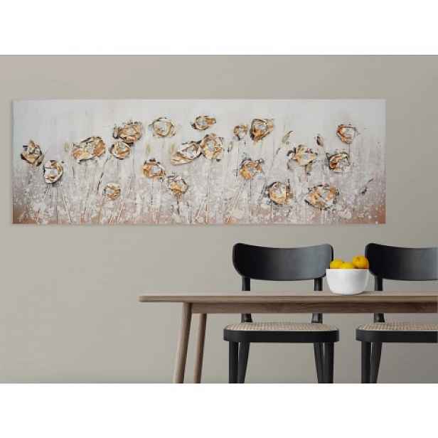 Ručně malovaný obraz Květiny 120x40 cm, 3D struktura