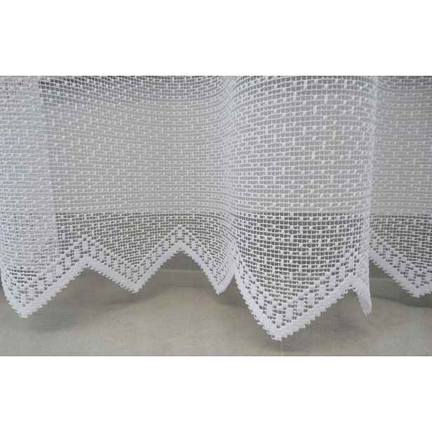 Mg Záclona síťová síť Zygzak 41002 Bílá 270x250 cm hotová s páskou