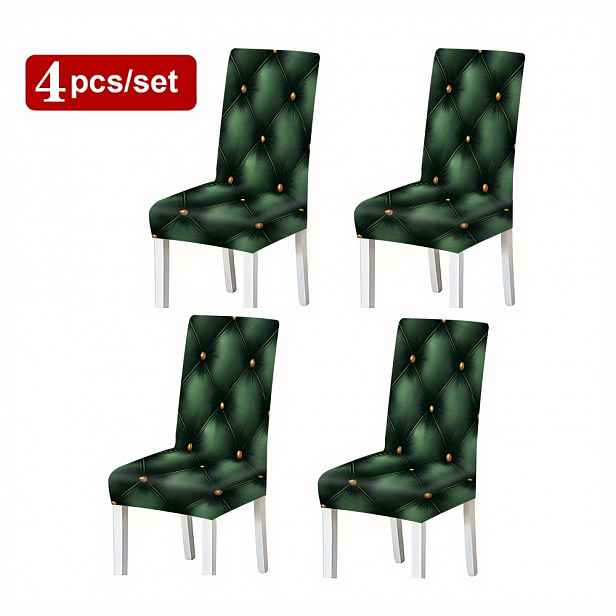 TEMU 2/4/6 ks Nové Prémiové Potahy na Židle, Zelená Minimalistická Geometrická Série, Dekorační Potah na Jídelní Židličky, Elegantní a Praktické, Pro