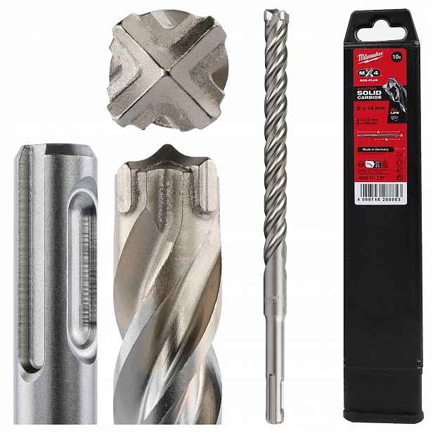 Vrtáky do betonu Sds Plus 14 x 150/210 mm 10 ks Milwaukee MX4