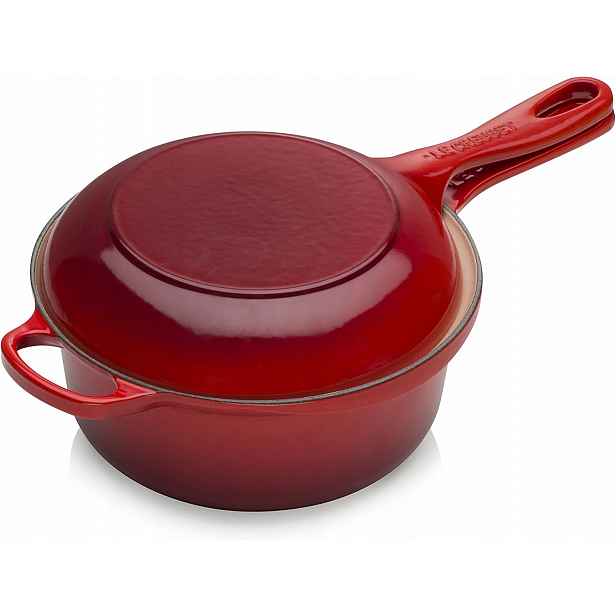 Le Creuset Signature 2V1 Litina 22 CM Višeň Marmitout Pánev