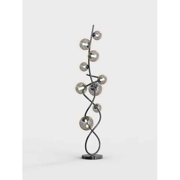 Podlahová lampa Nancy v černém chromu Elegantní design