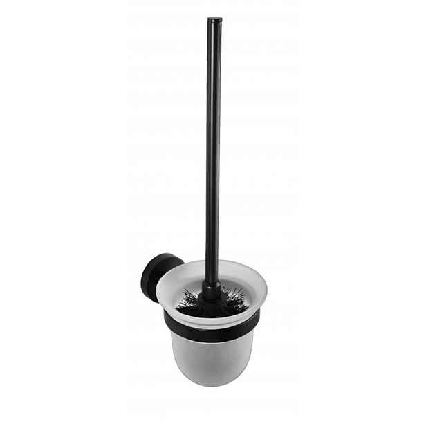 Sapho X-Round - WC štětka nástěnná s držákem, matné sklo/černá XR303B