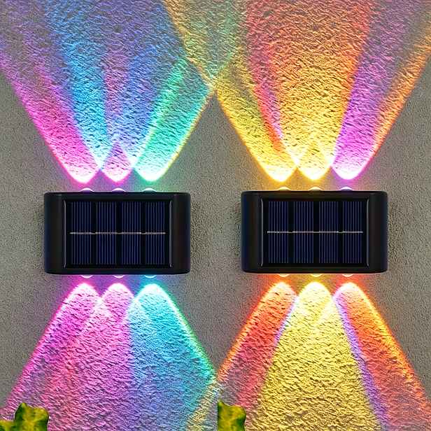 TEMU 1ks/2ks RGB solární venkovní nástěnné svítidlo, senzor světla od soumraku do úsvitu automatické zapnutí/vypnutí, automatické měnící se barvy