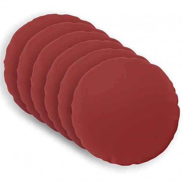 vidaXL Povlak na polštář 6 pcs HEERLEN Víno Červené Ø 40 cm Polyester