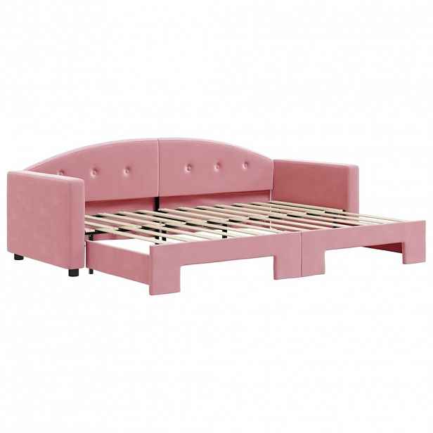 vidaXL Válenda s přistýlkou růžová 80 x 200 cm samet