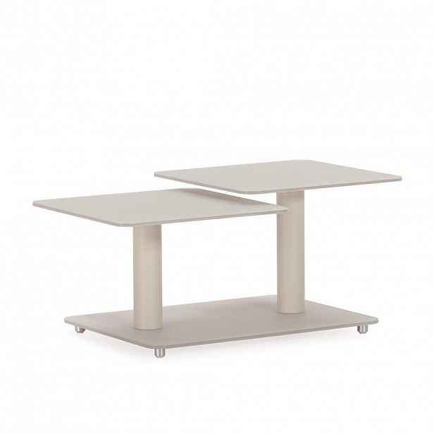 Calicosy OTOČNÝ konferenční stolek s čtvercovými skleněnými deskami, délka 114 cm - KAYA