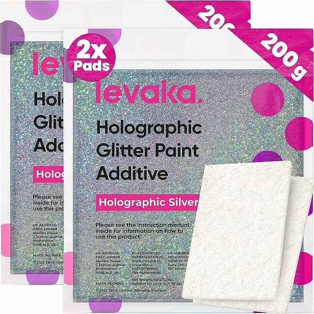 Holografický stříbrný brokát pro vnější barvu uvnitř 2x 200 g 2x Pad