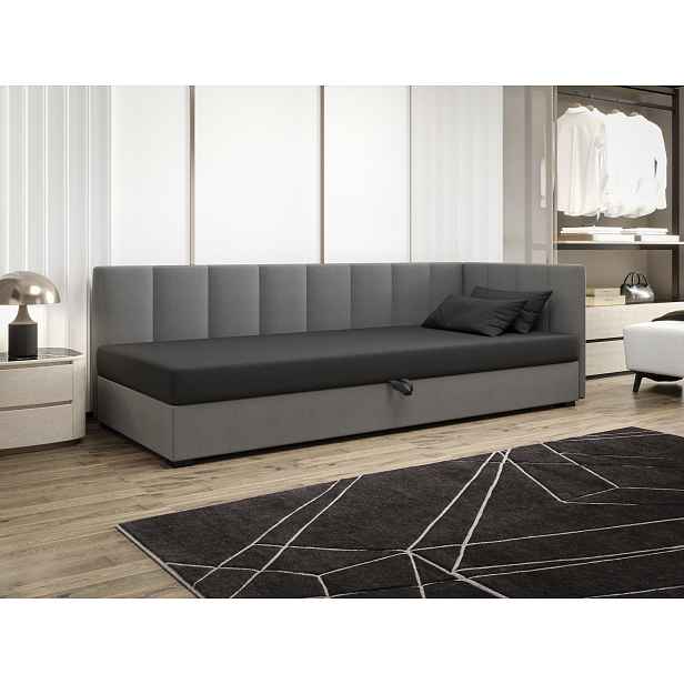 Jednolůžková postel 80x195 MANKA PLUS 1 - šedá / světle šedá