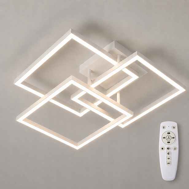 Stropní Led lampa Lustr s dálkovým ovládáním Bílá Čtvercová Moderní 40W