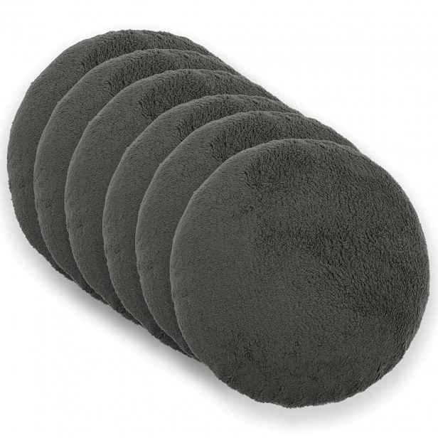 vidaXL Povlak na polštář 6 pcs HEERLEN Tmavě šedá Ø 40 cm Bouclé