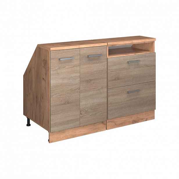 Vicco KUCHYŇSKÁ SKŘÍŇKA POD ŠIKMOU STŘECHU R-Line Sonoma 120 cm Sada 2 korpusů skříně hloubka 60 cm