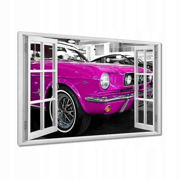 Obrazy 120x80 Růžový Ford Mustang