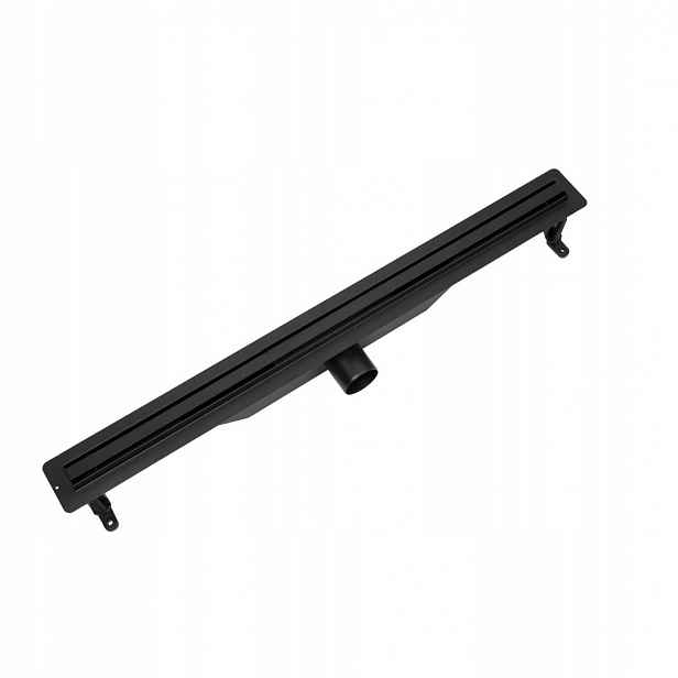 Lineární odtok Vogi Ultra Slim Černý 60 cm Nízký Sifon fi 50 ocel