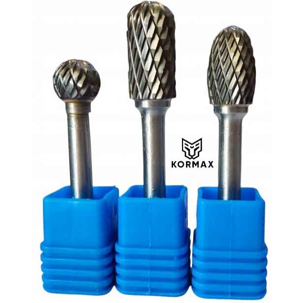 Rychlootáčkový frézovací rotační pilník 12 mm na karbidový kov Set 3ks