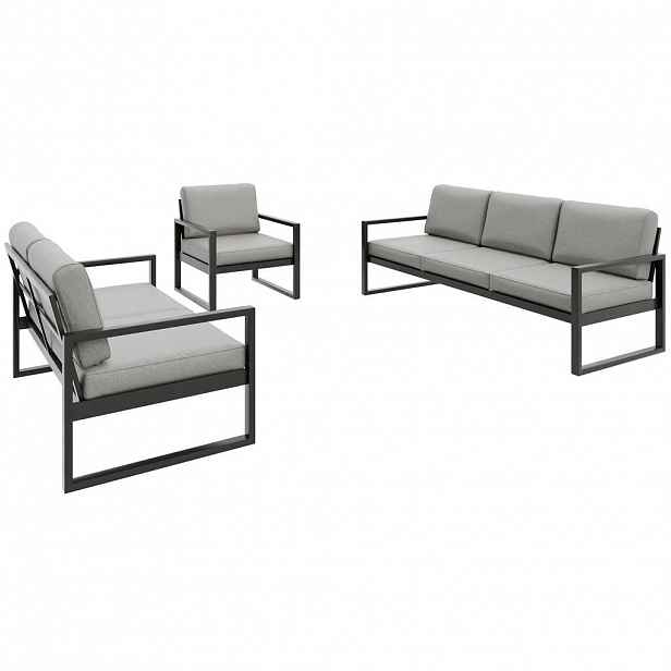 Beautysofa ZAHRADNÍ sada Stella se sedačkami a křeslem, s kovovým rámem, béžový