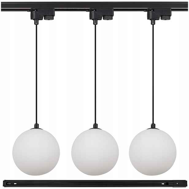 Kolejové osvětlení Listwa 1 m 3x Závěsné svítidlo bílá koule Led lampa IP20