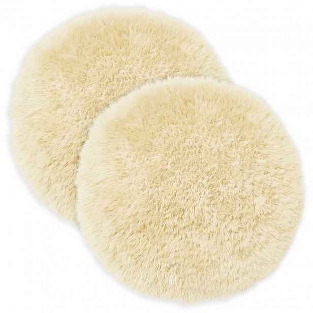 vidaXL Povlak na polštář 2 pcs HEERLEN Krémová Ø 40 cm PV fleece