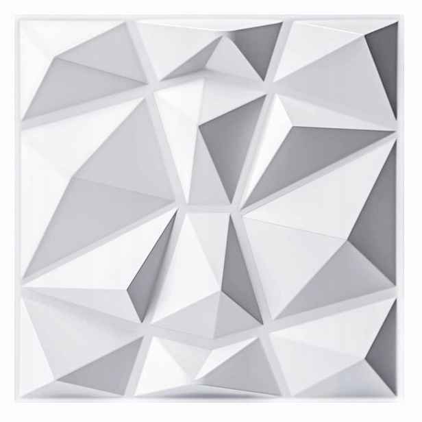 Dekorativní nástěnné panely Art3d Pvc bílé 30x30 cm 33 kusů