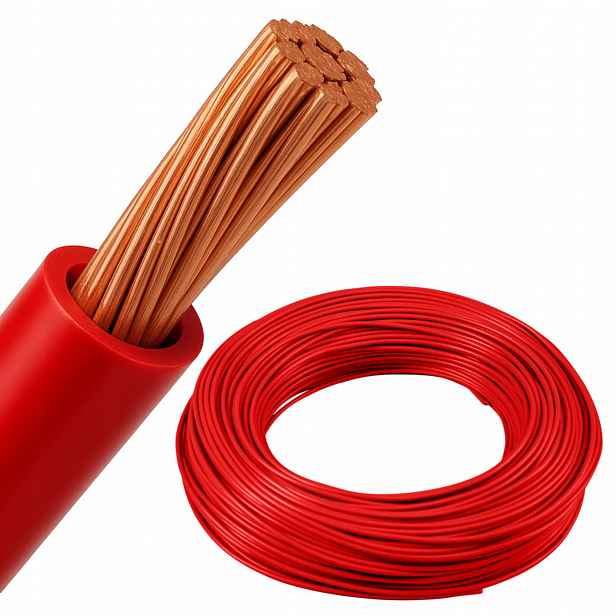Kabel Linka Kabel H07V-K Lgy 1x2,5 2,5mm2 Červený 750V Měď 100m