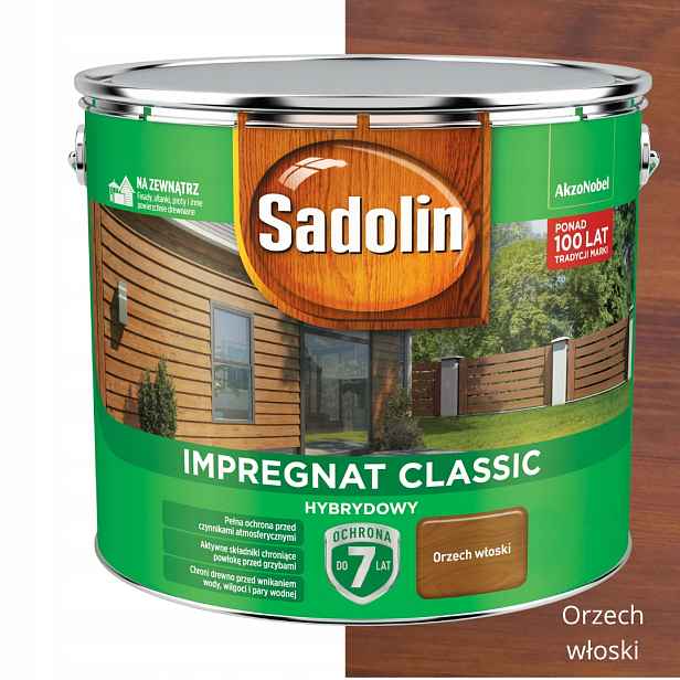 Sadolin Klasická Ochranná A Dekorativní Impregnace Na Strom 9 L, Ořech