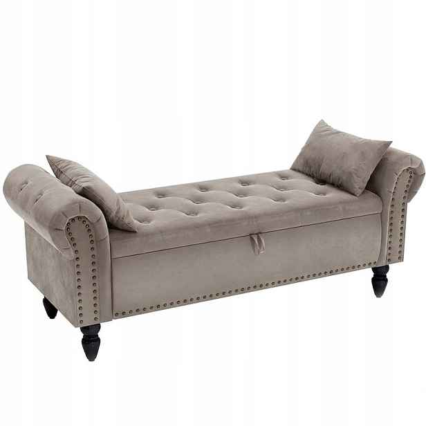 Lavice s úložným prostorem CWD0043 Ca-kd, 133 x 53 x 46 cm, světle hnědá